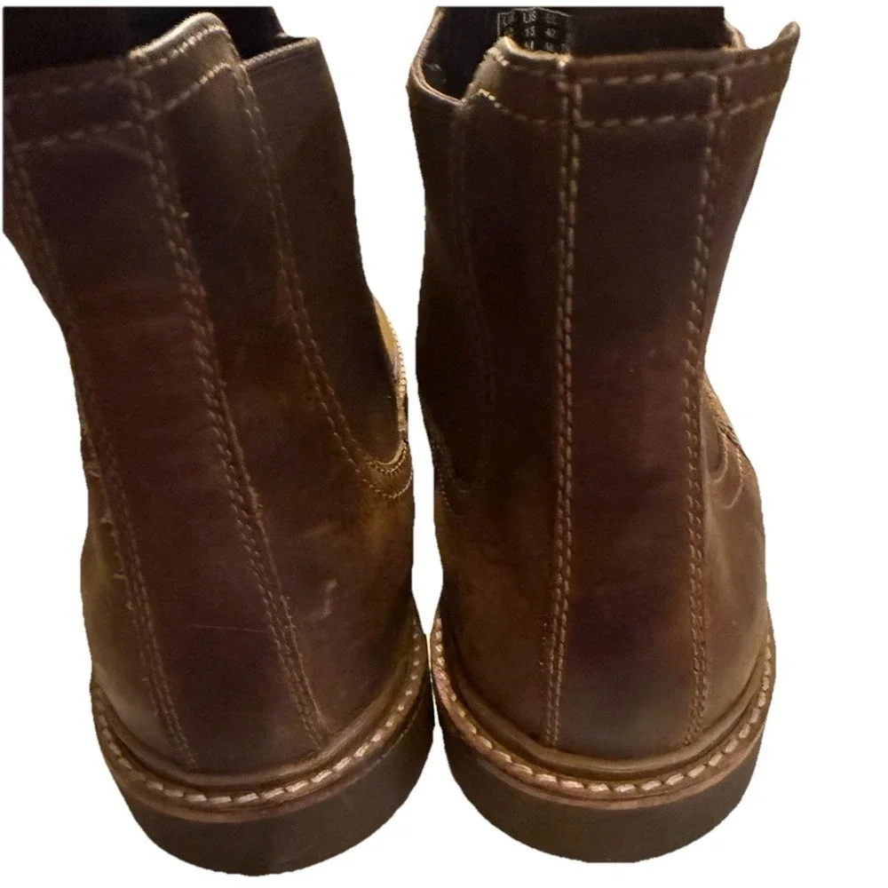 Clarks Chelsea‎ Boots Leather Mens 12M Brown Cognac Ankle Slip On Chukka  15770